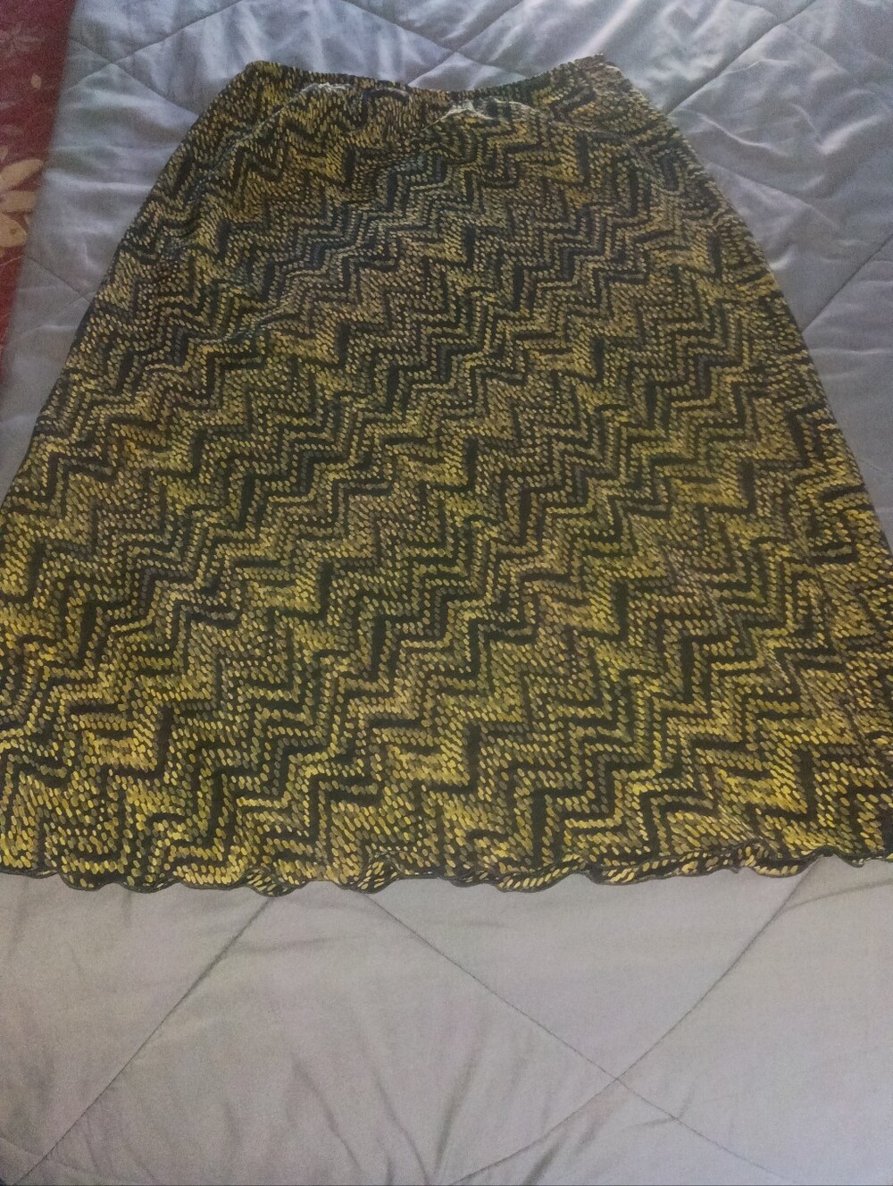Women's Yellow and Black Zigzag Skirt